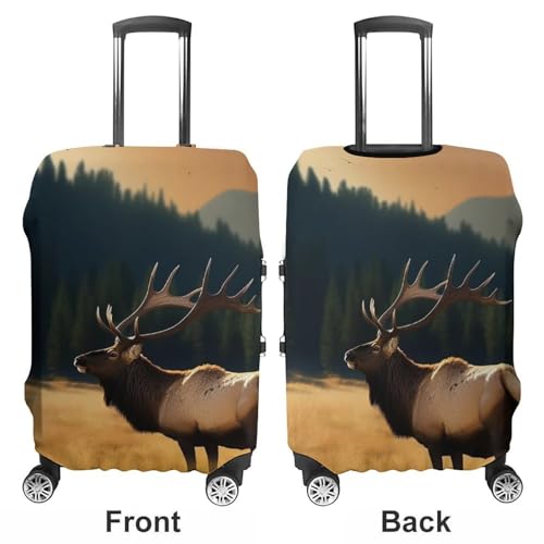 Elk In The Meadow Luggage Cover Travel Suitcase Covers for Luggage Elastic Carry on Luggage Covers for Suitcase Tsa Approved Washable Luggage Sleeve Protector Fits 18-32 Inch XL3