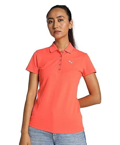 Image of Puma Women's Polo T-Shirt | Cotton Regular Fit Short Sleeve Polo with Ribbed Collar & Button Placket | Classic Everyday T-Shirt for Casual, Sport & Streetwear