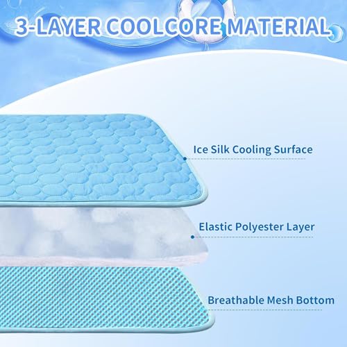 Kühlmatte für Hunde Katzen, Selbstkühlende Matte Katze,Hundekühlmatte Selbstkühlend,Kühldecke für Katzen Summer Pet Ice Pad,Die Innovative Kühlmatte Atmungsaktive EIS für,Fußboden,Hundebett