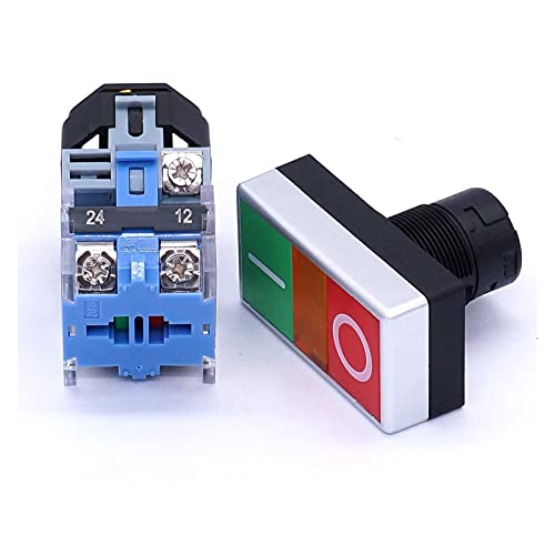 Bouton poussoir 22mm 10A 440V avec commutateur NO NC et voyant LED 110V