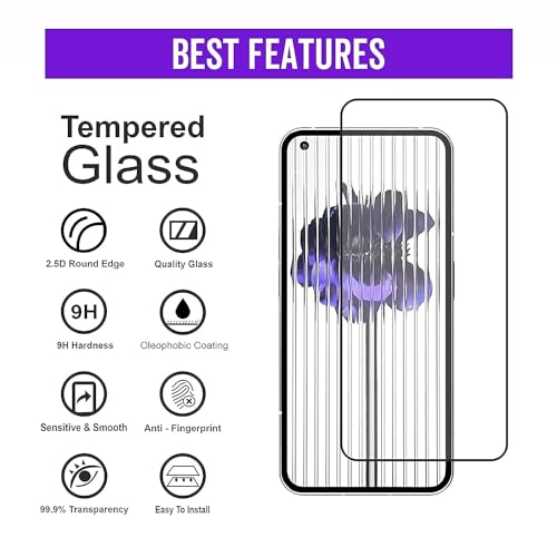 Image of DD SON Premium HD+ Tempered Glass Screen Protector Guard Compatible For Nothing Phone 1 5G Edge to Edge Coverage With Easy installation kit for Smartphone