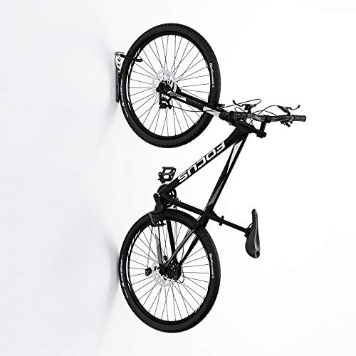 4 x WELLGRO Wand Fahrradhalter - Stahl Fahrrad Wandhalterung - Fahrrad Haken - Fahrradständer - Ständer - Farbe wählbar, Farbe:Silber