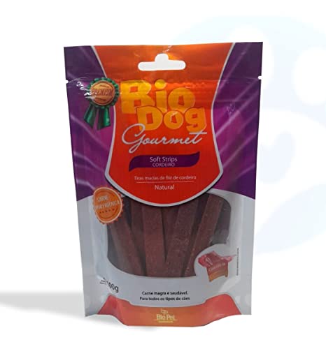 Petisco BioDog Gourmet Soft Strips Cordeiro – 100g