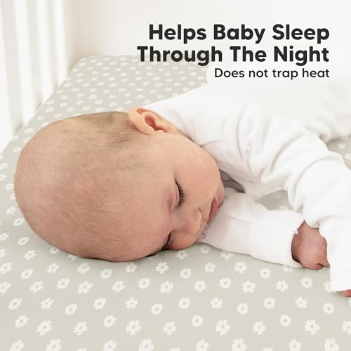 Image of KeaBabies 2-pk Organic Cotton Crib Sheets for Boys Girls 52x28 (Meadow) | Fitted Crib Mattress Sheet Neutral, Breathable Cover for Baby Bed Set, Toddler Mattress, Soft & Cute Prints