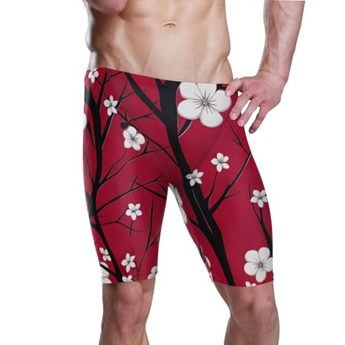 Plum Blossom Flowers Men's Swimsuit Swim Jammers L B0402165