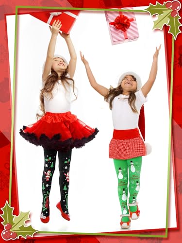 Bencailor 3 Pairs Girls Pantyhose Tights for Dance Christmas Girls Stockings Snowflake Printed Leggings Seamless Stockings2