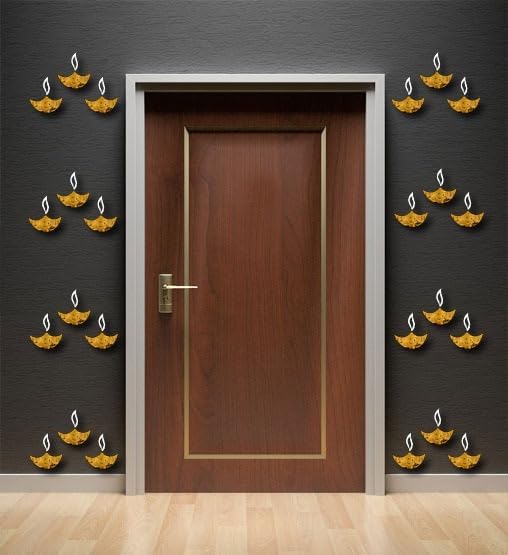 Buy Wall1ders 10 Diya & 200 Dots mirror stickers for wall, acrylic