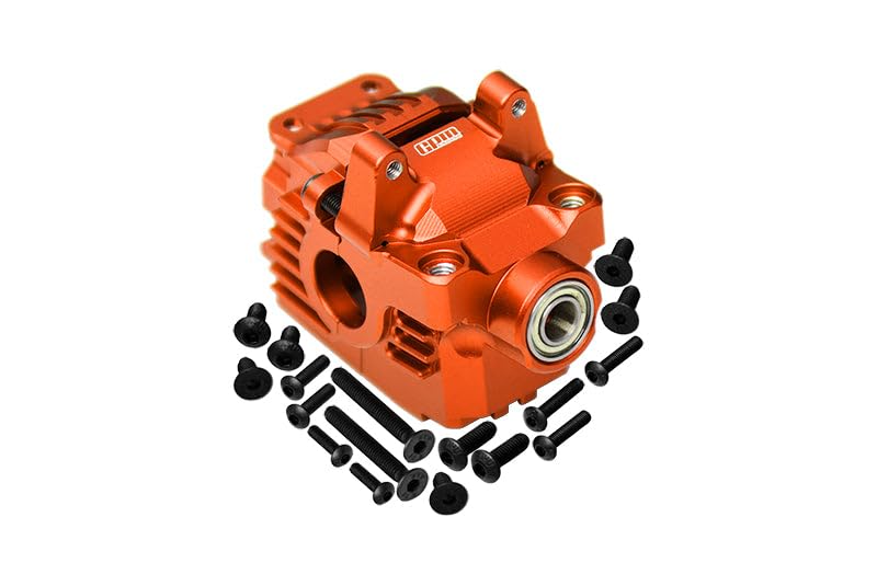 Aluminum 7075 Alloy Front Differential Housing (Larger Inner Bearings) for Traxxas 1:10 Rustler 4X4 VXL/Slash 4X4 VXL/Hoss 4X4 VXL/Ford Fiesta/Ford F150 / Stampede 4X4 / 1:7 AWD XO-01 - Orange