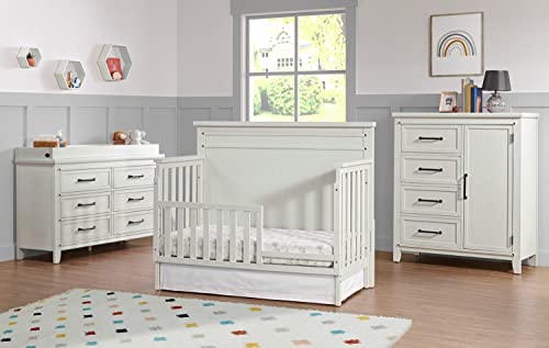 Image of Soho Baby Ellison Crib to Toddler Bed Guard Rail Conversion Kit, Rustic White, GreenGuard Gold Certified