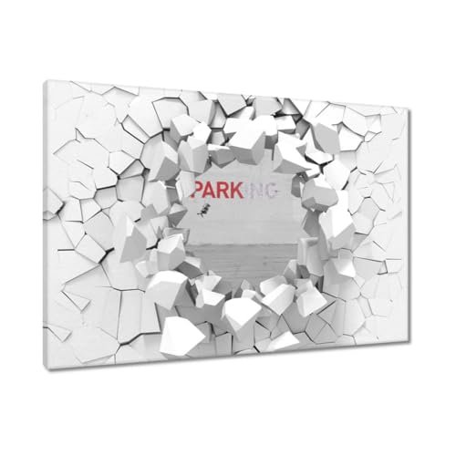 Peinture Banksy Parking tableau sur toile 120x80cm pour déco murale moderne H3024M