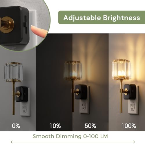 Image of L LOHAS LED Night Lights Plug into Wall,Crystal Acrylic Cylinder Nightlight