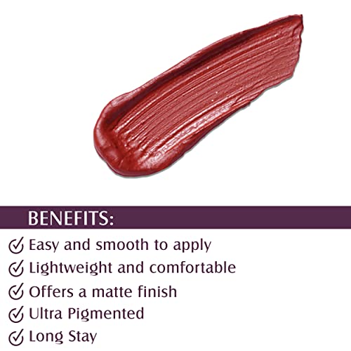 Image of Glam21 Matte Lippie No Transfer Lip Gloss | Lightweight and comfortable| Creamy Matte Formula - 4 gm | Super Red-19