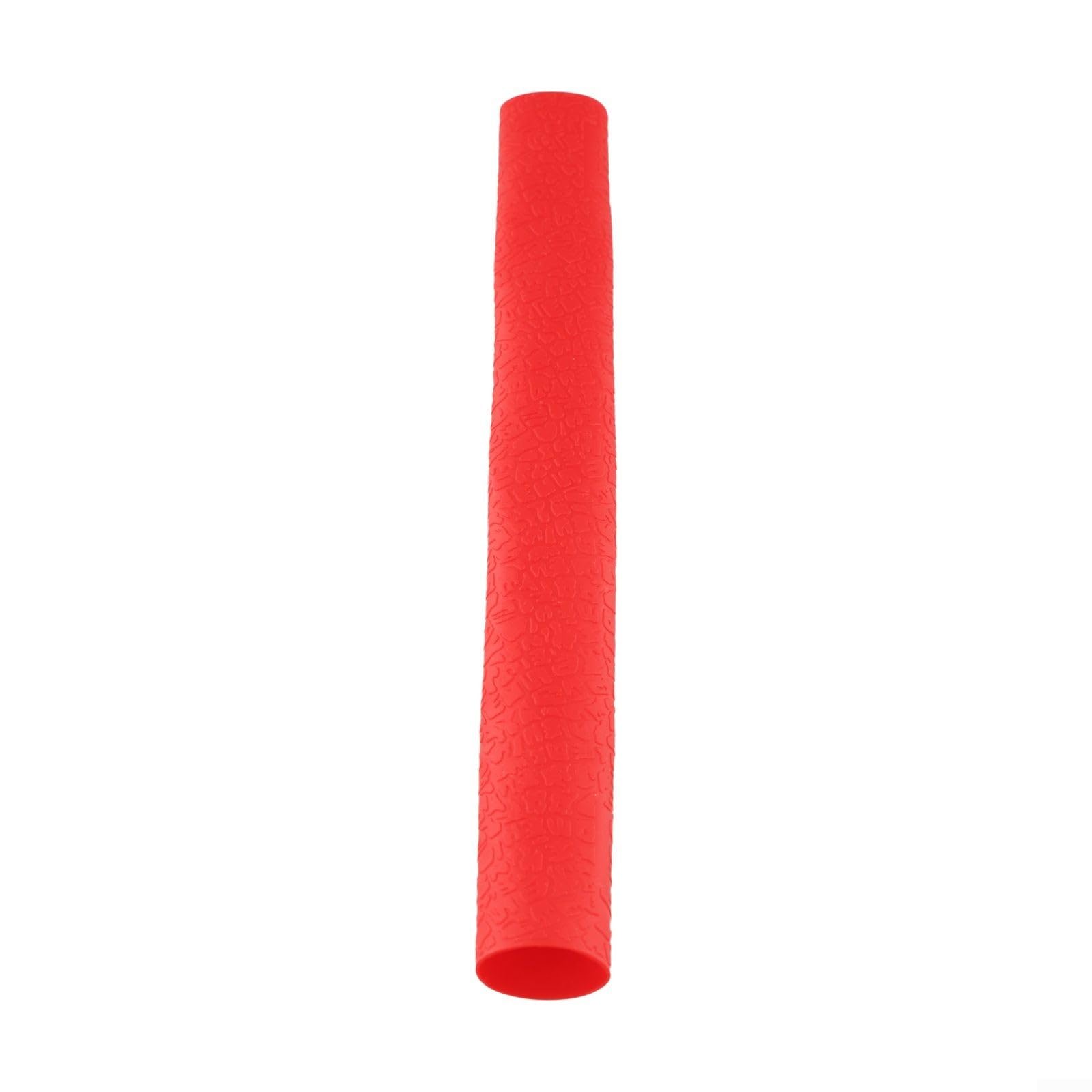 Billiard Cue Grip Rubber Sleeve Non Slip Handle Protector for Pool Snooker for cues - Anti Sweat Texture 29.5cm Black(Red)