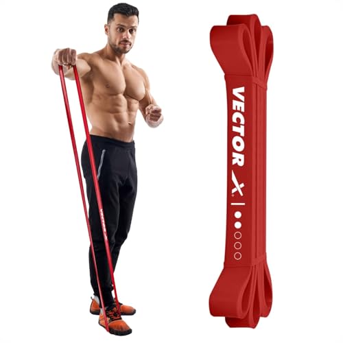 Image of Vector X Power Pull Up 25-65 Lbs Resistance Bands for Heavy Strength Workouts, Fitness, Gym & Home Therapy Physio | Natural Rubber Loop Band for Men Training (15-35 Kgs)