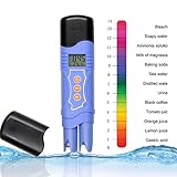 🐬.【3 funciones en 1 dispositivo】 ： este medidor de agua puede medir el pH del agua, el nivel y la temperatura del potencial de reducción de oxidación (ORP) (° C / ° F); este analizador de agua está diseñado en un tipo de pluma que es compacto y portátil, conveniente para usar y transportar, puede usar el pequeño destornillador para calibrar el valor en el punto de calibración superior.