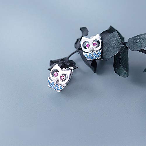 Cute Cz Owl Small Hoop Earrings For Women Girls 925 Sterling Silver Cubic Zirconia Huggie Animal Hoops Cuff Clip On Wrap Fashion Hypoallergenic Jewelry Birthday Holiday Gift For Girl #TOP3