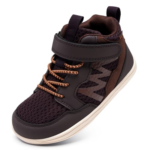 WateLves Toddler Little Kids Wide Barefoot Shoes Girls Boys Boots Breathable High Top Adjustable Strap Sneakers Lightweight Sport Athletic Zero Drop