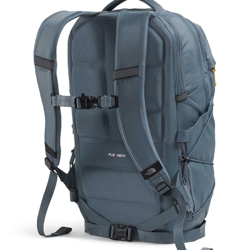 Image of The North Face Borealis Commuter Laptop Backpack - Water Repellent, Laptop Sleeve, Large Main Compartment, Granite Grey /Dust Orange, One Size