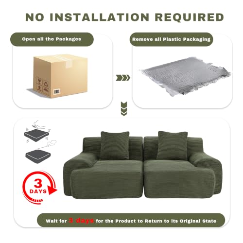 Image of Loveseat Modular Sectional Sofa, Modern 2 Seat Couch with Deep Seat