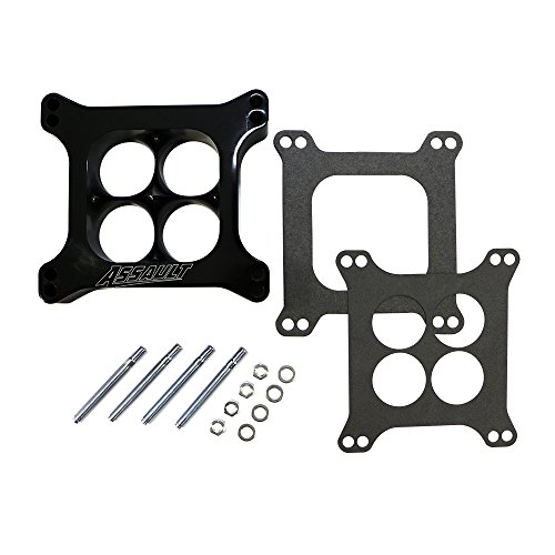 Assault Racing Products 3243BK Black Machined Aluminum 1.5" Carburetor Spacer with 4 Hole Center