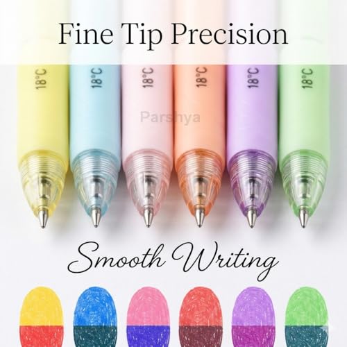 Image of KiddieWorld Color Changing Gel Pens Set of 6 | Magic Temperature Sensitive Ink Pens | Smooth Fine Tip Writing | Erasable Heat Reactive Pens for Kids, Students, Office, Journaling & Gifts