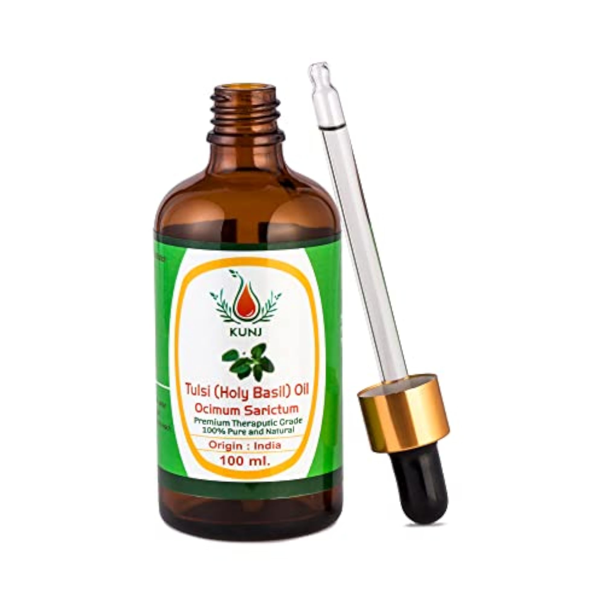 KUNJ Tulsi Holy Basil Essential Oil, 100ML