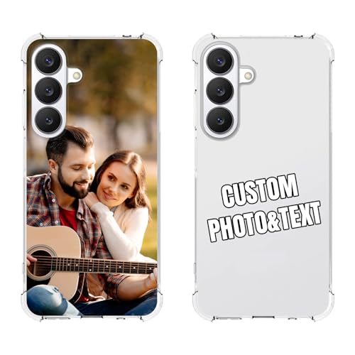Cover Personalizzata per Samsung Galaxy S26 con Foto e Nome, Custodia Trasparente TPU Antiurto, Morbida Ultra Sottile Anti Ingiallimento, Protezione Fotocamera e Paracolpi, Idea Regalo Personalizzato