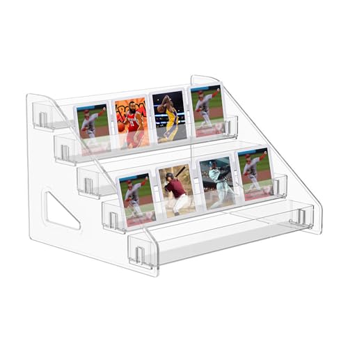 5 Niveaux Présentoir pour Cartes à Collectionner,Rangement Vernis a Ongle Acrylique Transparent Presentoir pour Photos Cartes Parfum Vernis à ongles l'huile...