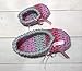 Crochet slipper set for mom and daughter, Mother's Day gift, mom and daughter, gray, pink, purple, ribbon bow, handmade exclusive design,