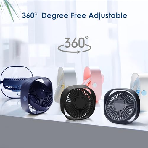 Simpeak Ventilateur USB Mini Ventilateur Portable Silencieux Ventilateur Bureau 3 Vitesses Réglable Alimenté par USB, pour le Maison et Bureau (Noir) – vue 4