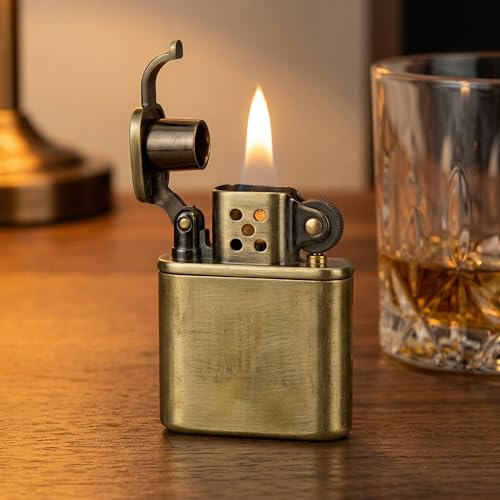 Encendedor Vintage de Metal Bronce 2.17x0.55x1.42 pulg miniatura 5