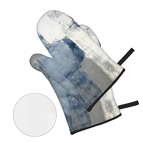 Donmyer POTHOLDERS-20220607-1-15 Blue And Grey Abstract Art Painting Oven Mitts Pot Holders Sets Of 4 Polyester High Heat Resistant thumb #2