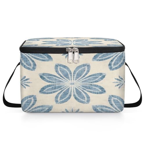 GzLeyigou Colorful Floral Lunch Bags for Women Men 9 Cans, Hot & Cold Food Delivery Bag Insulated Grocery Bag Insulated Lunch Box Abstract Flower Cooler Bag for Office Work Picnic Beach