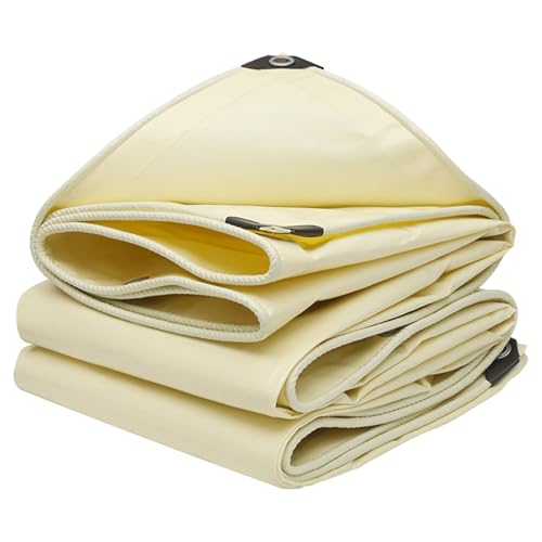 Lona de PVC impermeable blanca multiusos resistente a roturas con ojales para exterior 2