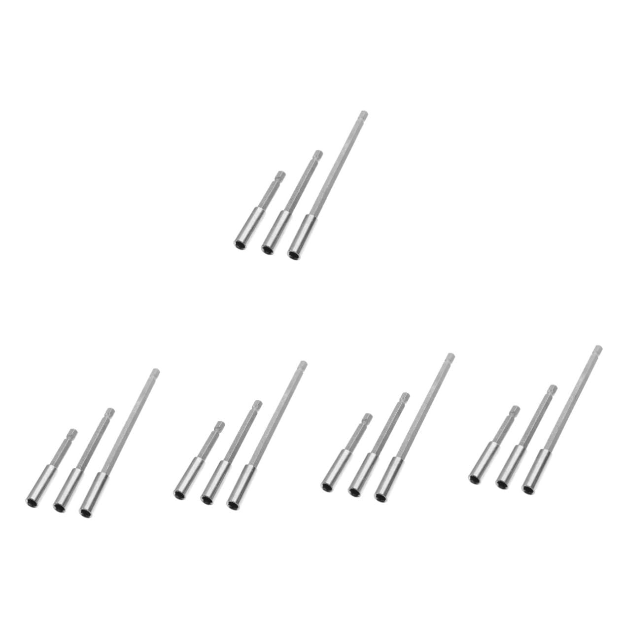 15 Pezzi Prolunga per Trapano con Supporto Magnetico Aste Estensibili in Acciaio al Carbonio Resistente Compatibile con Adattatori Attrezzo Professionale per Falegnameria e