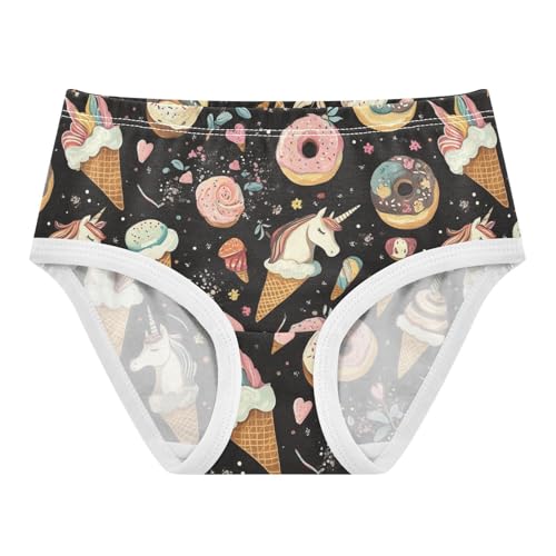 Wusikd Unicorns Ice Cream Girls' Underwear Cotton Doughnuts Girls Briefs Soft Toddler Underwear 2T