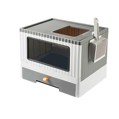 Arenero Para Gato Con Tapa De Entrada Superior Gris miniatura 1