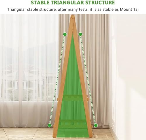 Perchero de madera con zapatero para ropa independiente de 116 cm 6