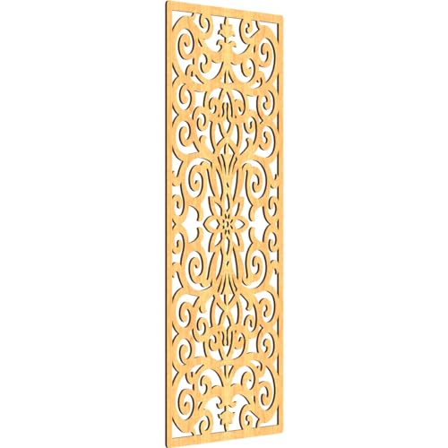 Image of Buel Decorative Pierced Fretwork Wood Wall Panels, 25 3 /8 inchW x 64 3 /8 inchH x 1 /4 inchT, Cherry