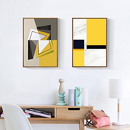 Affiches et impressions sur toile géométrique moderne jaune 50x70 cm décoration murale bureau