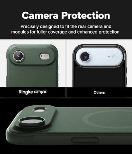 Image of Ringke Onyx Magnetic Compatible with iPhone Air (17 Air) Case Back Cover [Strong Magnet] Military-Grade Protection TPU Shockproof Rugged Bumper Full Protection - Magnetic Dark Green