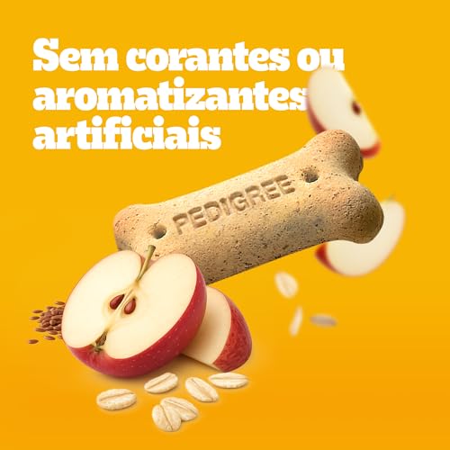 Biscoito Pedigree Biscrok Para Cães Adultos Raças Pequenas Sabor Maça, Linhaça e Aveia 500g