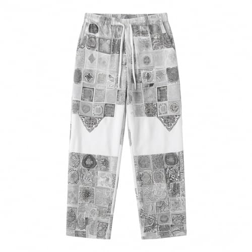Pantalon en lin de qualité supérieure coupe ample décontractée - 4