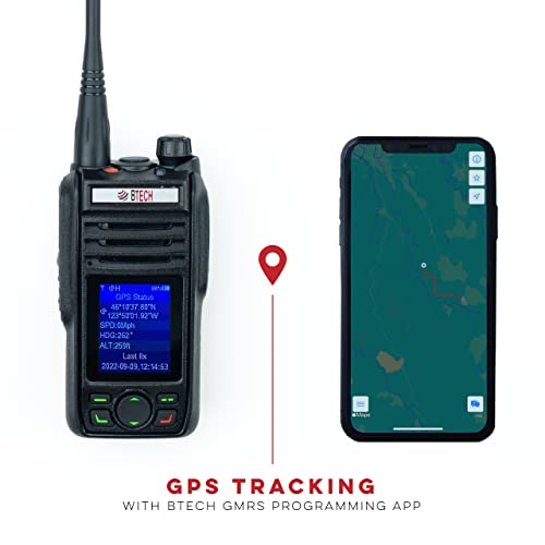 Btech GMRS-PRO Ip67 Submersible Radio With Texting & Location Sharing, Gps, Bluetooth Audio, Compass, Noaa Weather Alerts, Dual Band (Vhf/Uhf) Scanner, Long Range Two-Way Gmrs Walkie Talkie thumb #2