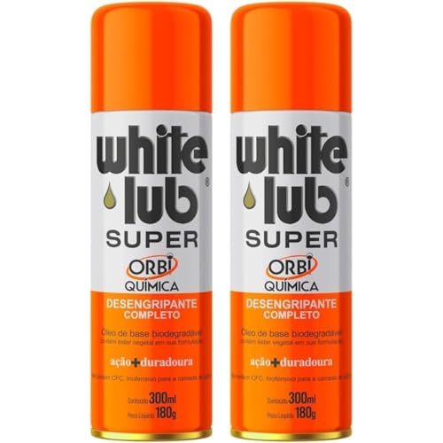 2 White Lub Óleo Protetivo/Lubrificante Desengripante 300ml-180gr P/Carros Motos Casa Escritório Indústria Oficina