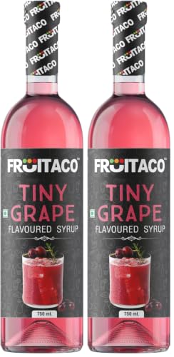 Image of Fruitaco Grape Syrup: Perfect Mixer for Enhancing Mocktails & Cocktails, Drinks, and Mojitos at Parties, Conveniently Packaged in a 750ml Bottle for All Your Mixing Needs | Non-Alcoholic (Pack of 2)