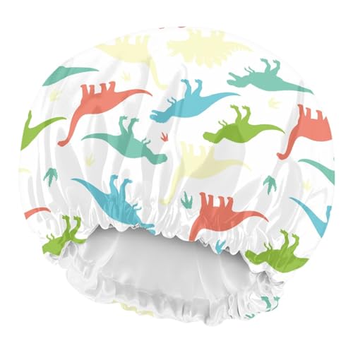 Image of Kids Hair Cover, Children Satin Bonnet, Boys Girls Satin Sleep Cap, Adjustable Elastic Band Beanie Hat for Night Sleeping Easy Clean Headwear for Toddler Baby Dinosaur