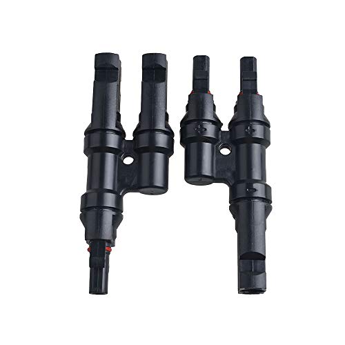 Flytise MC4 1/3/4/5 Y Branch Connectors in Pair MMF+FFM for Parallel Connection Between Solar Panels