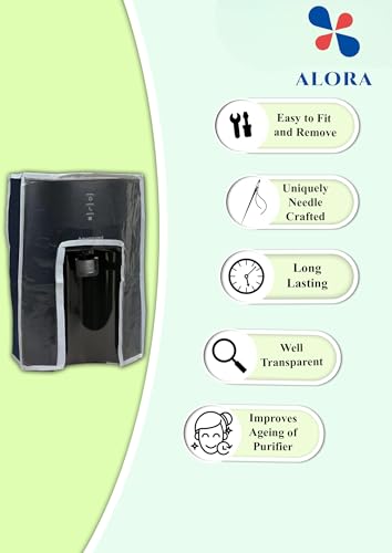 Image of Alora Water Purifier Cover for Aqquaguard Delight Aquasaver RO+UV+UF+MC - Waterproof, Dustproof, Oil & Stain Resistant, Transparent Window, Velcro Closure