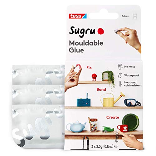 Sugru Moldable Multi-Purpose Glue for Creative Fixing and Making, 3-Pack, White, 3 Piece